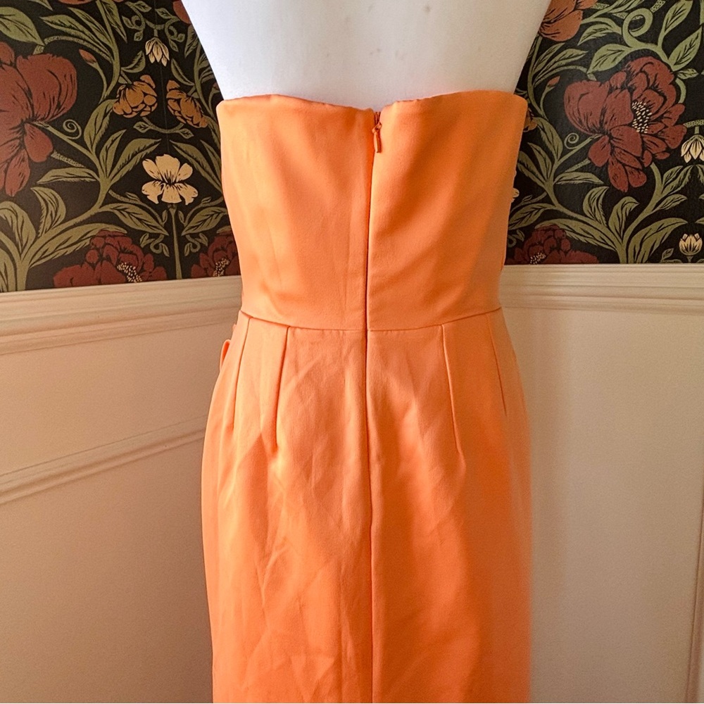 Satin Strapless Midi Pencil Cocktail Dress 🍹🍊 - Picture 5 of 5